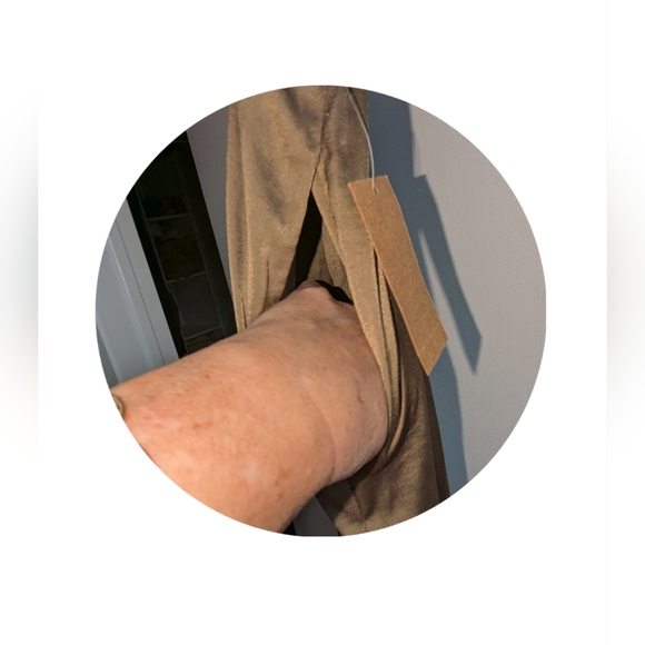 Silky-Feel Evening Pants - Olive Green - Picture 8 of 8